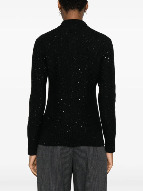 sequin-embellished polo top